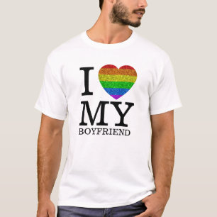 Camiseta Eu adoro a minha bandeira namorado LGBT no dia dos