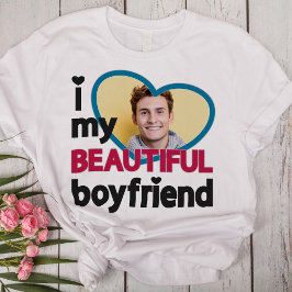 Camiseta Eu adoro a minha bela foto namorado