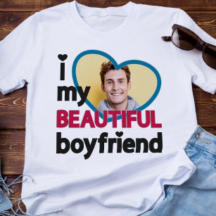 Camiseta Eu adoro a minha bela foto namorado