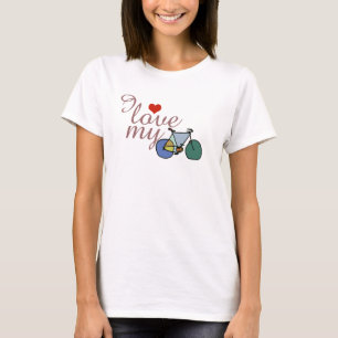 Camiseta "Eu adoro a minha bicicleta"