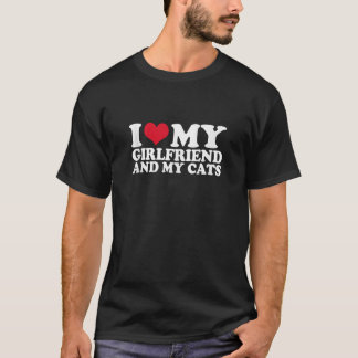 Camiseta Eu Adoro A Minha Namorada E Os Meus Gatos Eu Adoro