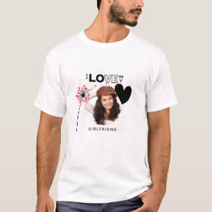 Camiseta Eu adoro a minha Namorada FOTO, presente, coraçã