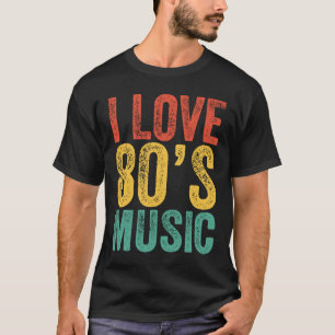 Camiseta Eu adoro a música dos anos 80 e retrô Vintage Cost