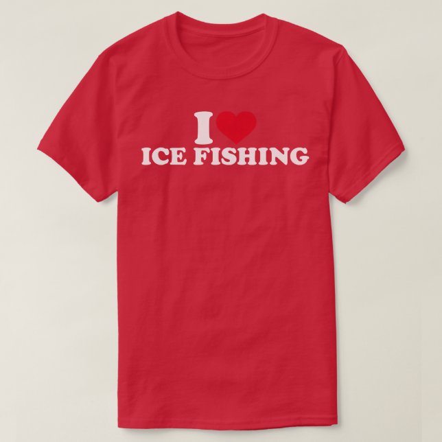Camiseta Eu adoro a pesca de gelo (Frente do Design)