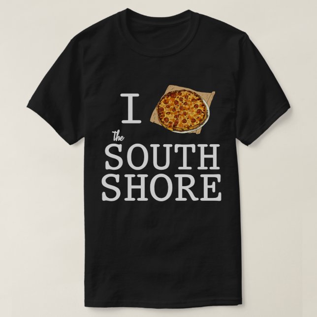 Camiseta Eu adoro a pizza Bar de MÃES de South Shore (Frente do Design)