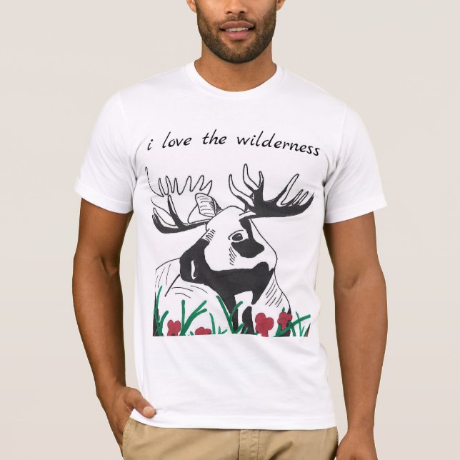 Camiseta Eu adoro a selva russa de flores silvestres (Frente)