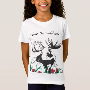 Camiseta Eu adoro a selva russa de flores silvestres