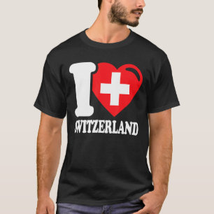 Camiseta Eu adoro a Suiça da Pátria Suíça Suiça de Bandeira