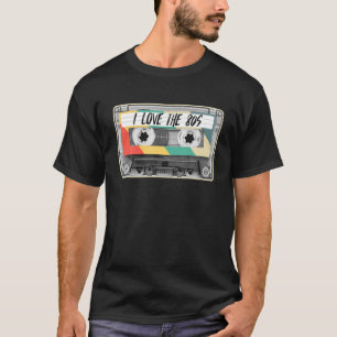 Camiseta Eu Adoro A Vintagem Da Mistura De Fita Cassete 80S