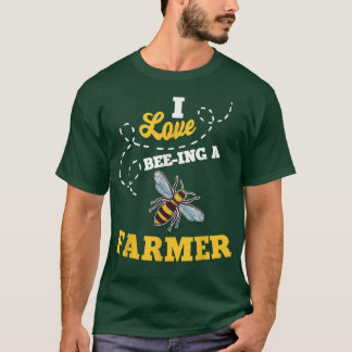 Camiseta Eu Adoro Abelhas Em Uma Profissão De Abelhas Farme