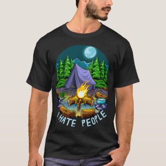 Camiseta Eu Adoro Acampamento Eu Odeio Pessoas Revoltas Fun