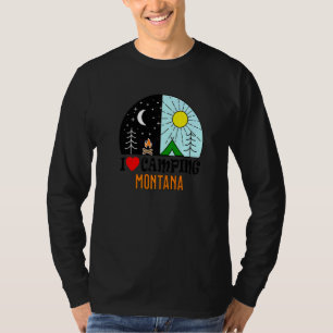 Camiseta Eu adoro acampar a América de Montana ao ar livre