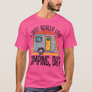 Camiseta Eu Adoro Acampar Ok Trailer Rv Que Adoro