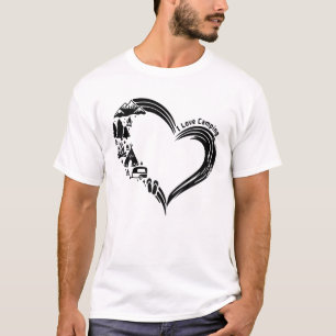 Camiseta Eu Adoro Acampar Símbolos Coração Acampar Presente
