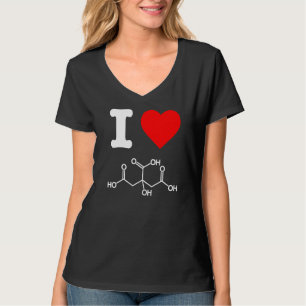 Camiseta Eu adoro ácido cítrico Skincare Ingredientes Quími