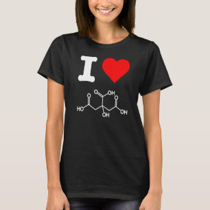 Camiseta Eu adoro ácido cítrico Skincare Ingredientes Quími