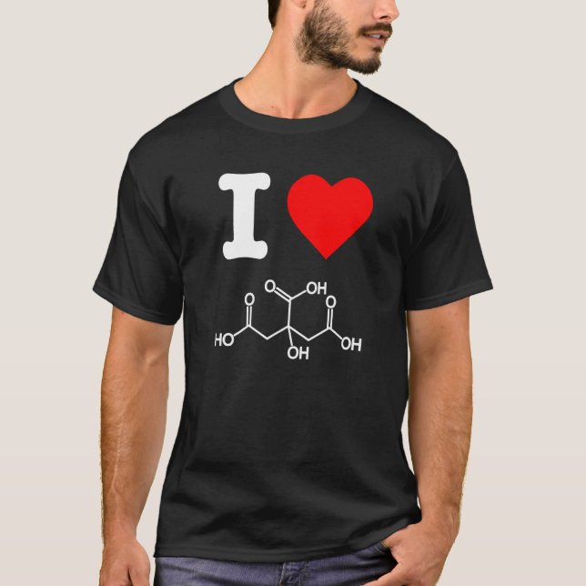 Camiseta Eu adoro ácido cítrico Skincare Ingredientes Quími (Frente)