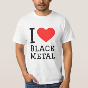 Camiseta Eu adoro adesivo preto de metal quadrado