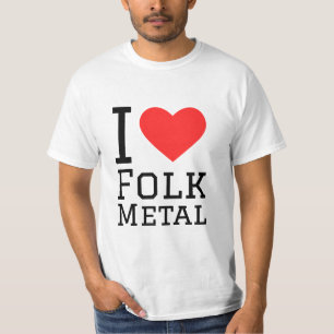 Camiseta Eu adoro adesivo quadrado de metal folclórico
