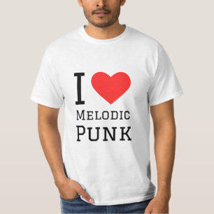 Camiseta Eu adoro adesivo quadrado punk melódico