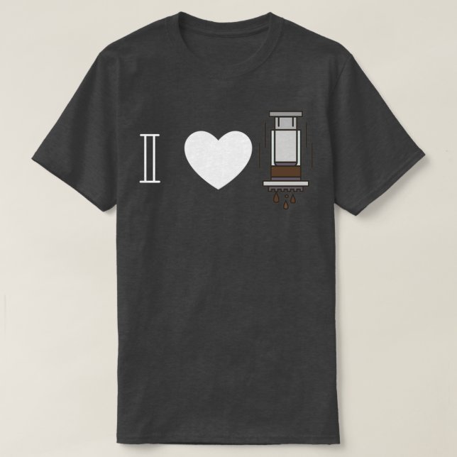 Camiseta Eu adoro Aeropress T (Frente do Design)