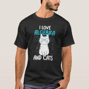 Camiseta Eu adoro álgebra de matemática e gatos
