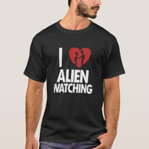 Camiseta Eu adoro Alienígena assistindo Ufo conspiração Ali