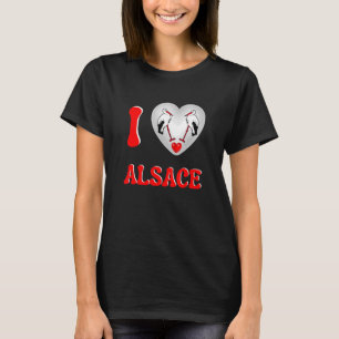 Camiseta Eu adoro Alsace Land of Storks Turismo em Strasb