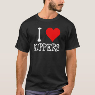 Camiseta Eu adoro (amo) kippers amante de arenque defumado 