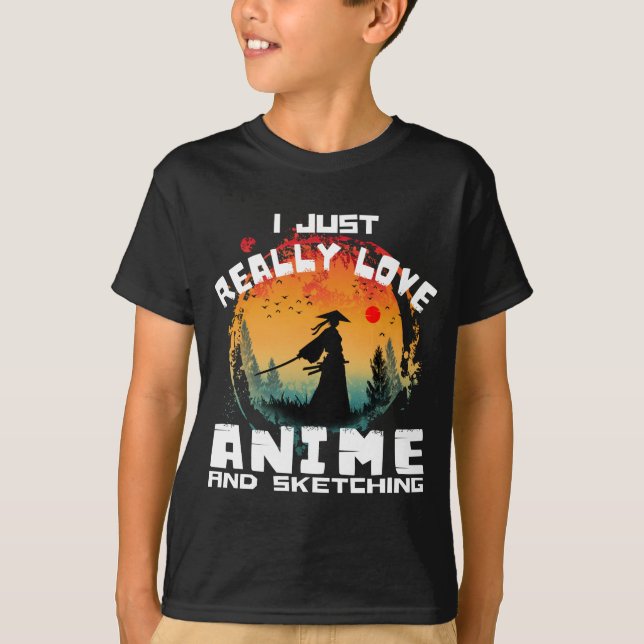 Camiseta eu adoro animação e esboço (Frente)