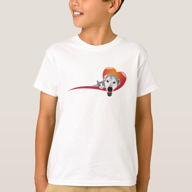 Camiseta Eu adoro animais de estimação (Frente)