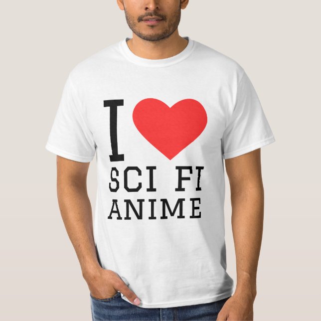 Camiseta Eu adoro anime de ficção científica (Frente)