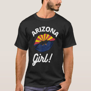 Camiseta Eu adoro Arizona Moça Estado Bandeira Lábios de Be