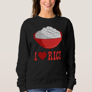 Camiseta Eu adoro arroz Comida japonesa