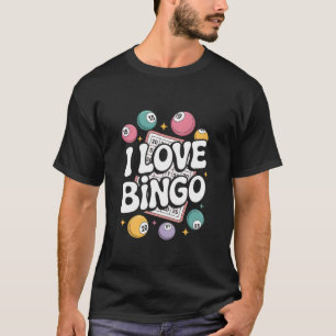 Camiseta Eu Adoro as Vibes do Jogo Retrô Divertido do Bingo