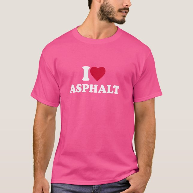 Camiseta Eu Adoro Asfalto I Heart Asphalt Lover (Frente)
