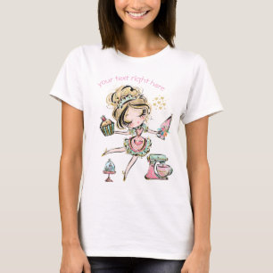 Camiseta Eu adoro assar, amante de cupcake,