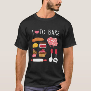 Camiseta Eu Adoro Assar Engraçada Baker Fazendo Bolas De Bo