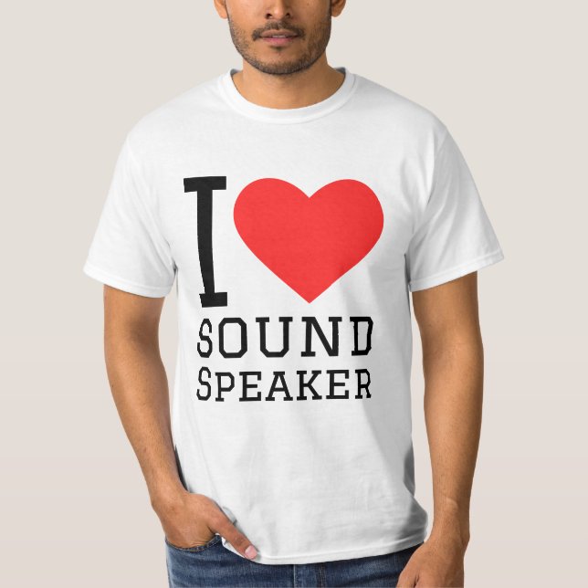 Camiseta Eu adoro auto-falante de som (Frente)