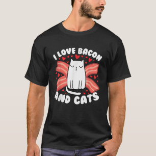 Camiseta Eu Adoro Bacon E Gatos Gatinhos Felinos Gatinhos F