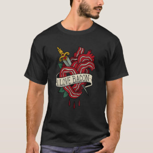 Camiseta Eu Adoro Bacon Meat Comida Café Da Manhã Bacon