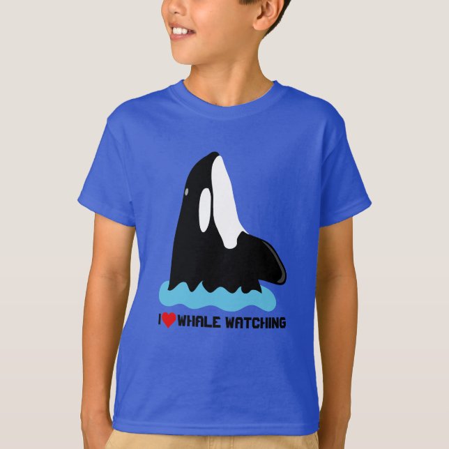 Camiseta Eu Adoro Baleia Assistindo Baleia Orca (Frente)