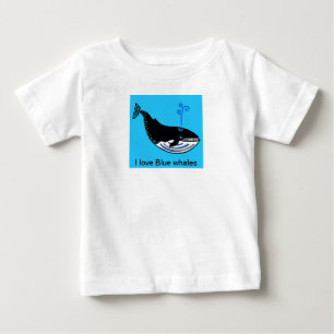 Camiseta Eu adoro BALEIAS AZUIS - Gráfico animal - Azul oce