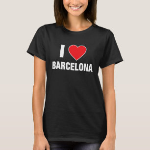 Camiseta Eu adoro BARCELONA City em Espanha com Red Love He