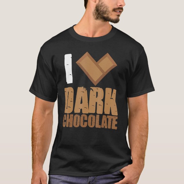 Camiseta Eu adoro Bares de Chocolate Escuro Bar Cacau Banho (Frente)