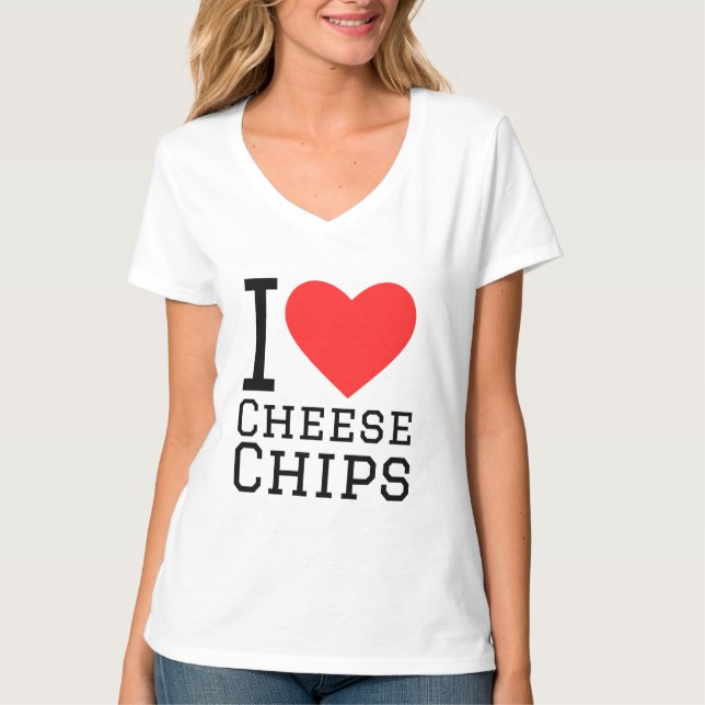 Camiseta Eu adoro batatas fritas de queijo (Frente)