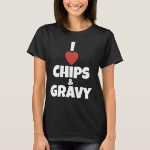 Camiseta Eu Adoro Batatas Fritas & Molho de Carne Comida Br