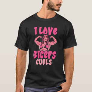 Camiseta Eu Adoro Biceps Curls Girl Workout Dando Músculo C