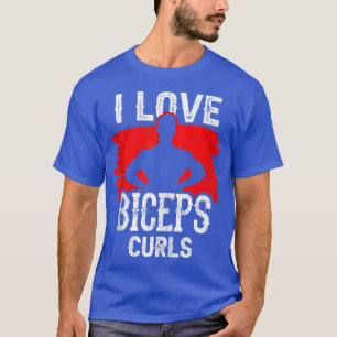 Camiseta Eu Adoro Biceps Curls Workout Curl Sayings Muscle 