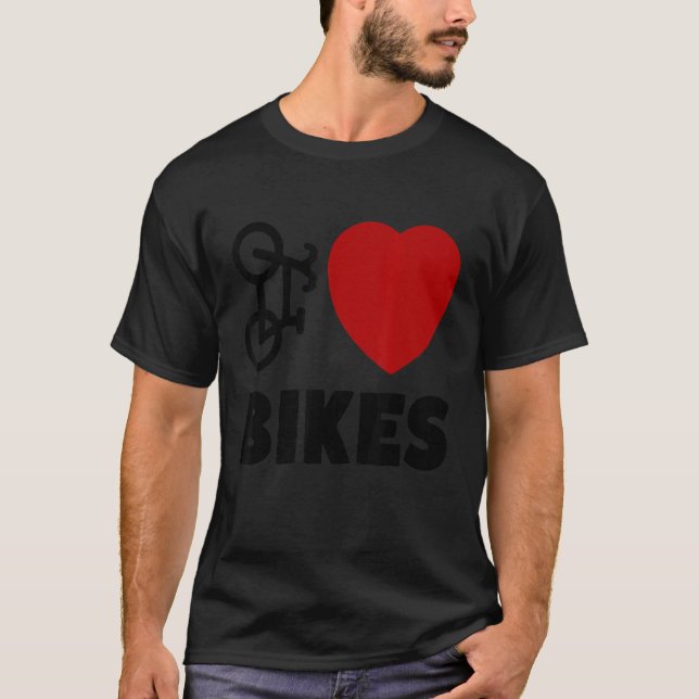 Camiseta Eu adoro bicicleta, ciclista 1 (Frente)